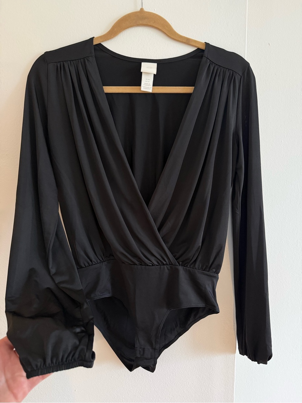 H&M - Black, Long Sleeve Bodysuit; Size XS
